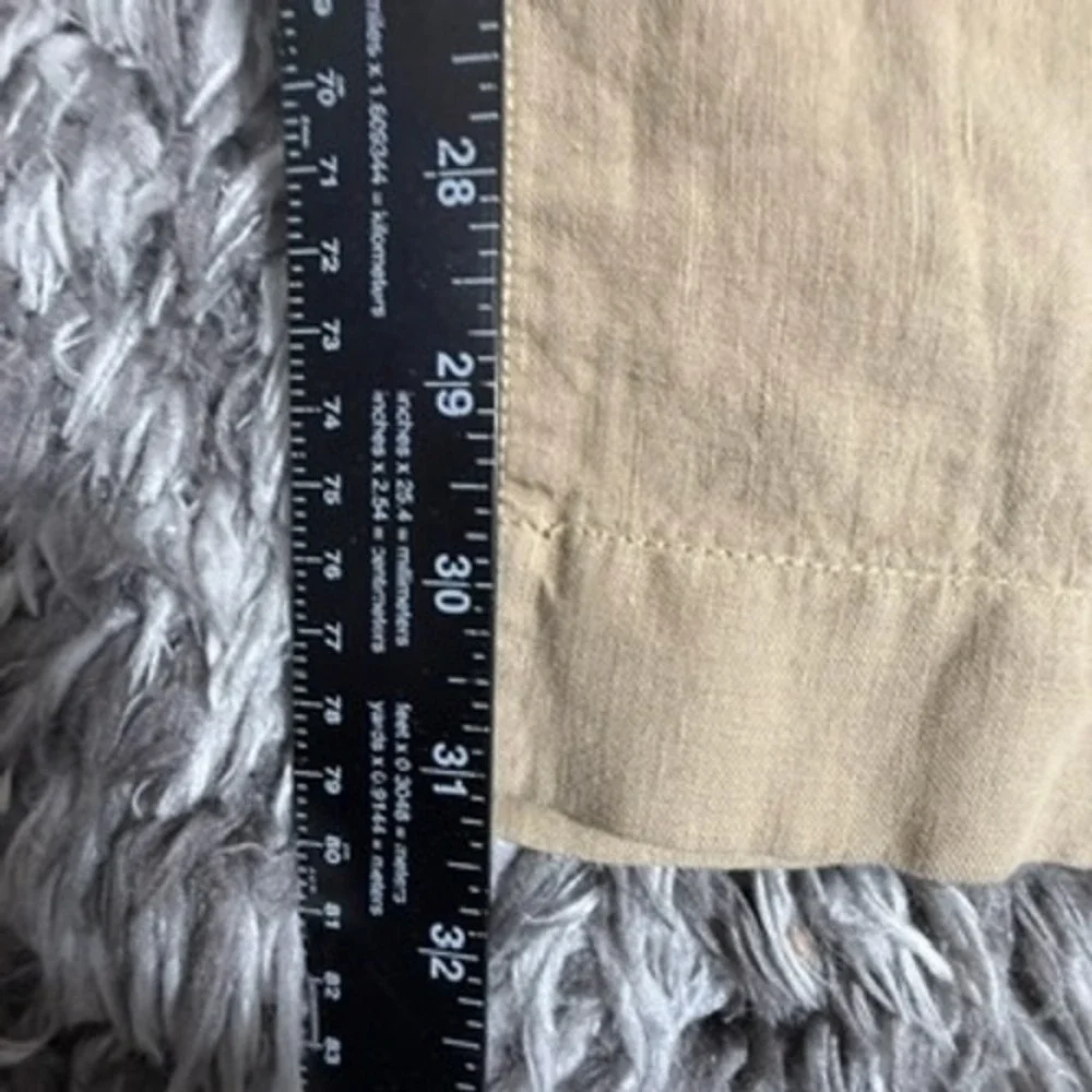 Murano Mens 100% Linen Pants Sz 36Khaki Tan Straight Leg Button Fly Beach Casual